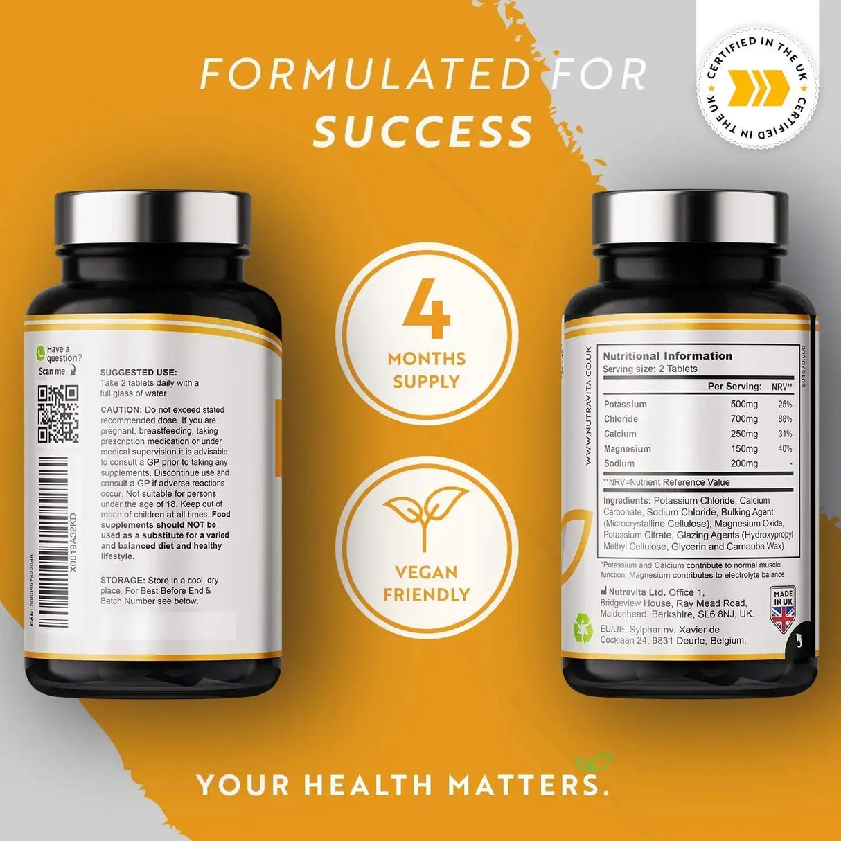 Electrolyte Complex 240 Vegan Tablets - Nutra Best Europe