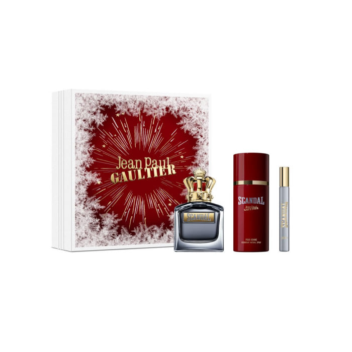 Jean Paul Gaultier Scandal Pour Homme Eau De Toilette Spray 100ml Set 3 Pieces Christmas 2023 - Nutra Best Europe