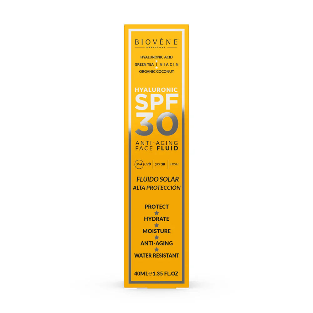 Moisturizing facial sunscreen SPF 30 with anti-aging hyaluronic acid - 40 ml - Nutra Best Europe