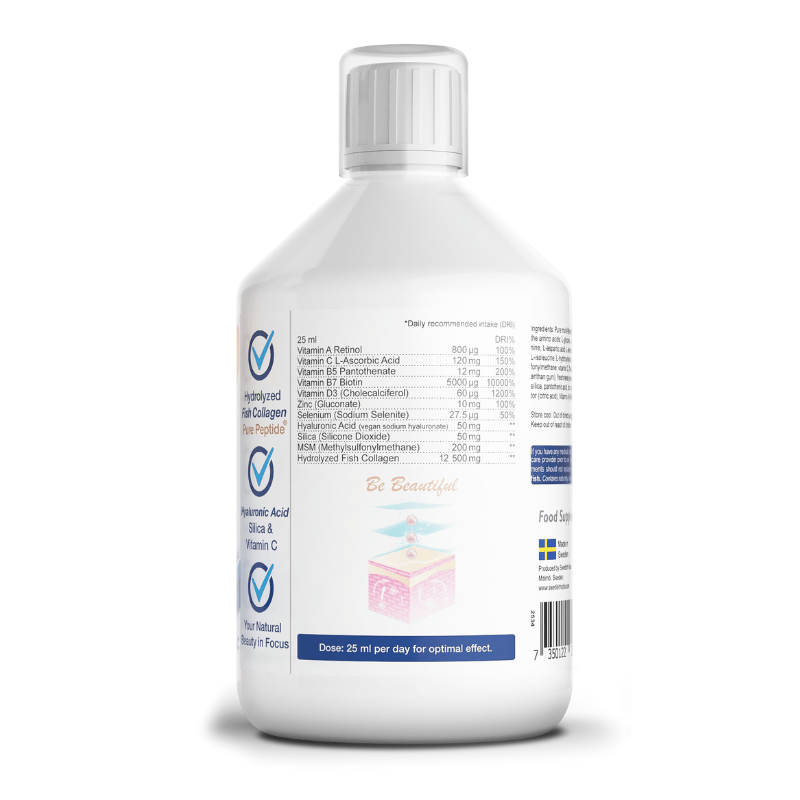 Fish Collagen 12500 mg Gold Retinol 500ml Swedish Nutra - Nutra Best Europe