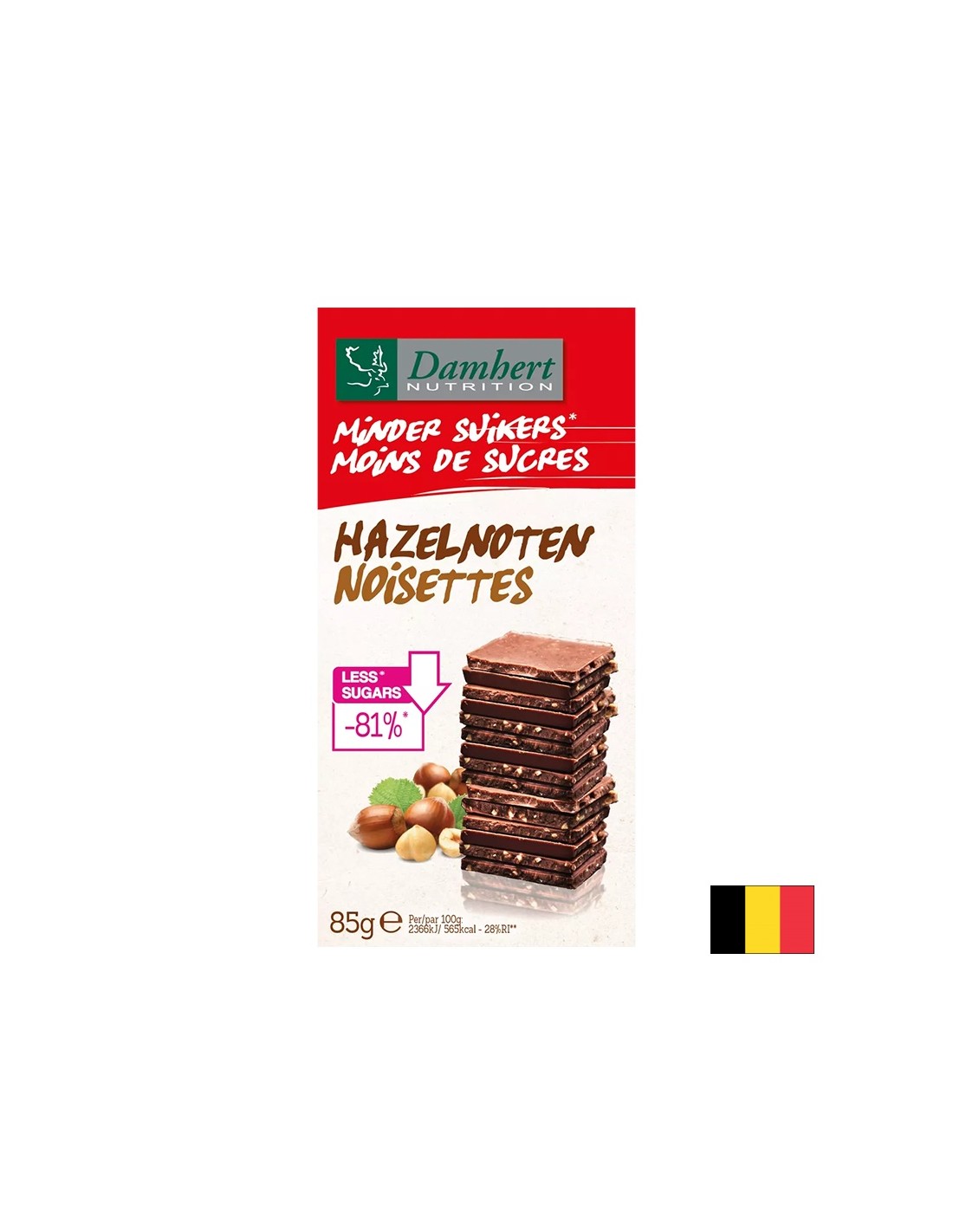 Mogyorós tejcsokoládé (cukormentes), 85 g