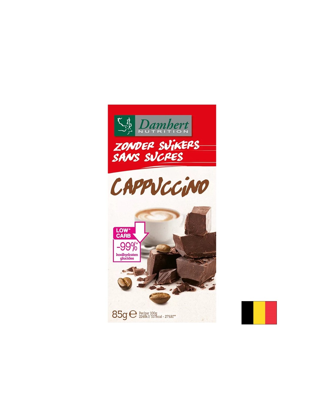 Cappuccino ízű csokoládé (cukormentes), 85 g