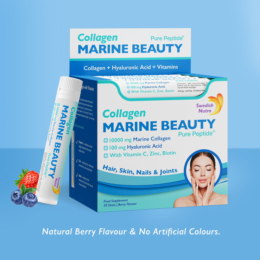 URGENT / Fish Collagen Marine Beauty 10000 mg with hyaluronic acid 100 mg /20 x 25 ml/ - Nutra Best Europe