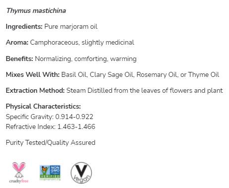 Marjoram Oil | 100% Pure Thymus Mastichina - 30 ml - Nutra Best Europe
