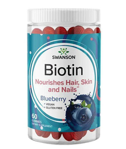 Biotin Gummies 5,000 mcg | Blueberry - 60 Chewable Tablets - Nutra Best Europe
