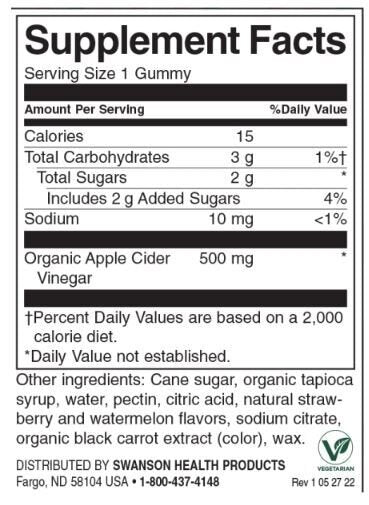 Apple Cider Vinegar Gummies | Strawberry Watermelon - 60 Chewable Tablets - Nutra Best Europe