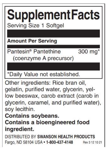 Pantesin Pantethine 300 mg - 60 Gel capsules - Nutra Best Europe
