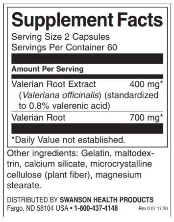 Valerian Root Extract 400 mg - 120 capsules - Nutra Best Europe