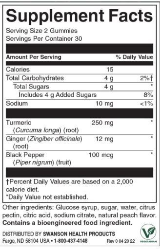 Turmeric with Ginger Gummies | Mango - 60 Chewable Tablets - Nutra Best Europe