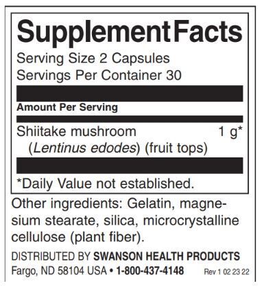 Full Spectrum Shiitake Mushroom 500 mg - 60 capsules - Nutra Best Europe
