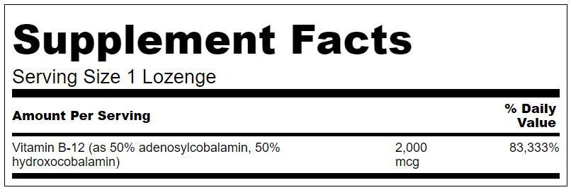 Activated B12 Complex 2000 mcg - 60 Sublingual Tablets - Nutra Best Europe