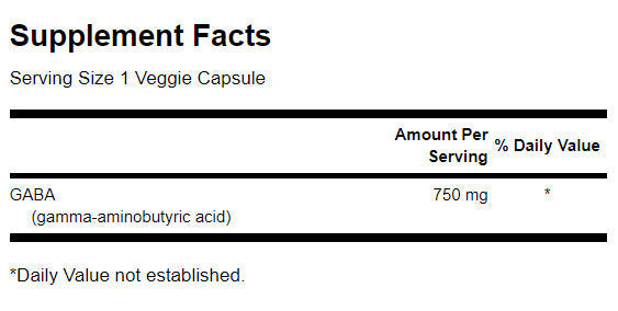 GABA 750 mg / Maximum Strength - 60 capsules - Nutra Best Europe