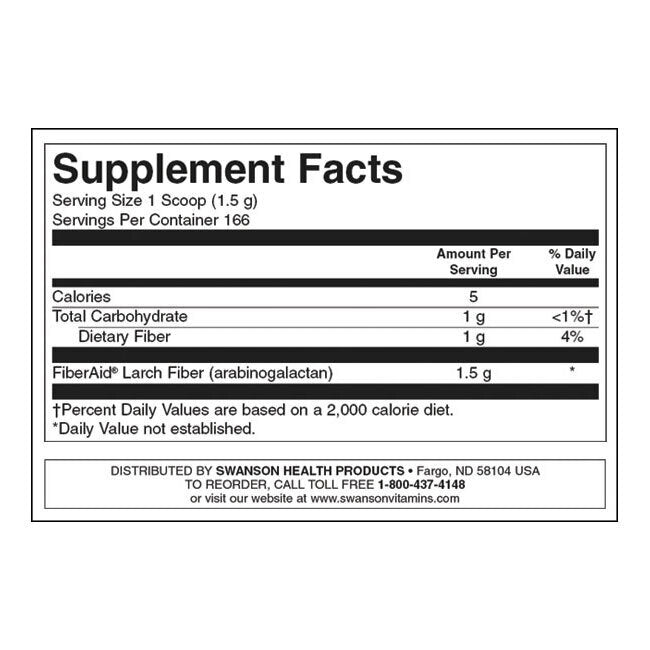 FiberAid Larch Tree Arabinogalactan (AG) - 250 grams - Nutra Best Europe