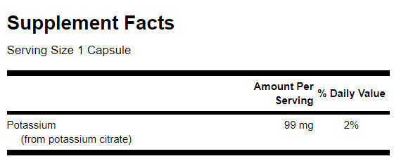 Potassium Citrate 99 mg - 120 capsules - Nutra Best Europe