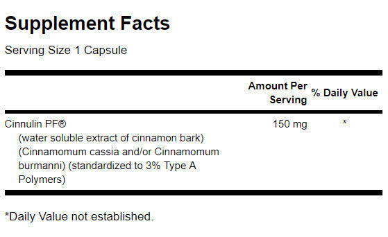 Cinnulin PF Cinnamon Extract 150 mg - 120 capsules - Nutra Best Europe