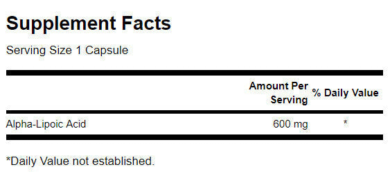 Alpha Lipoic Acid 600 mg - 60 capsules - Nutra Best Europe