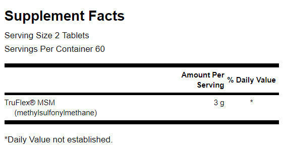 MSM 1500 mg - 120 Tablets - Nutra Best Europe