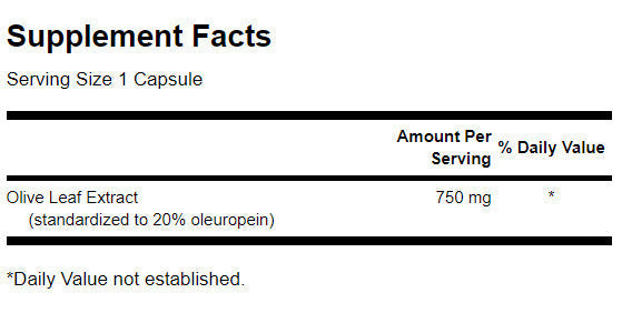 Olive Leaf Extract Super Strength 750 mg - 60 capsules - Nutra Best Europe