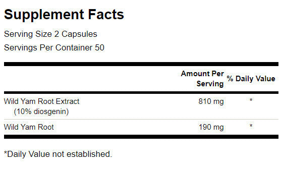 Wild Yam Root 405 mg - 100 capsules - Nutra Best Europe