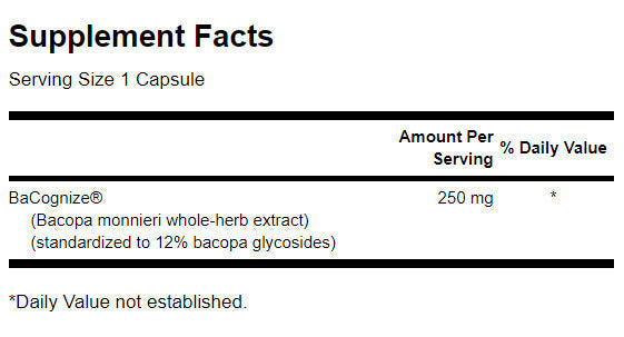 Bacopa Monnieri Extract BaCognize - 90 capsules - Nutra Best Europe