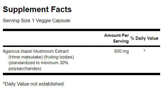 Agaricus Blazei Mushroom Extract 500 mg - 90 capsules - Nutra Best Europe