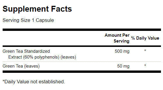 Green Tea Extract 500 mg - 60 capsules - Nutra Best Europe