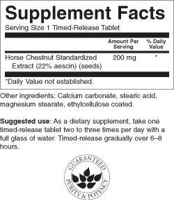 Timed-Release Horse Chestnut 22% Aescin - 120 Tablets - Nutra Best Europe
