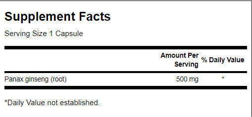 Korean Ginseng 500 mg - 100 capsules - Nutra Best Europe