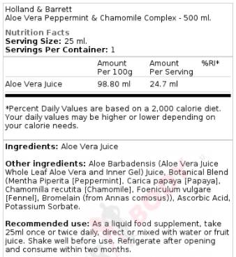 Aloe Vera Juice with Digestive Enzymes 500 ml - Nutra Best Europe