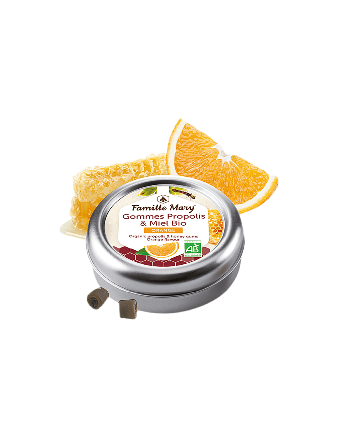 Lollipops with organic honey, propolis and orange, 45 g - Nutra Best Europe