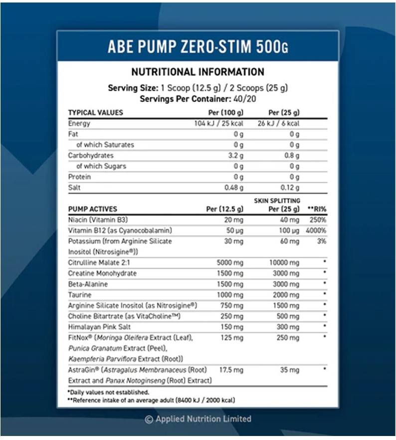 ABE - Minden fekete | Pump Stim Free - 500 gramm
