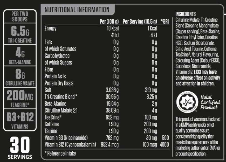 ABE Mintatasak | All Black Everything Pre-Workout - 12,5 gramm