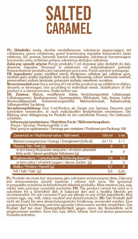 Syrup Zero Calorie | Salted Caramel - 500 ml - Nutra Best Europe