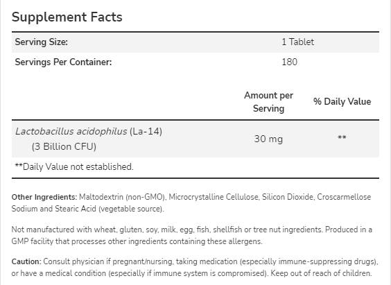 Acidophilus három milliárd – 180 tabletta