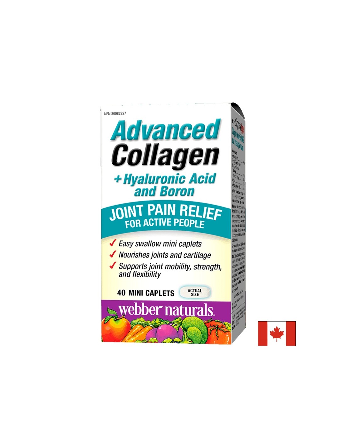 Fejlett kollagén+hialuronsav és bór/ Kollagén + hialuronsav és bór x 40 mini kapszula <tc>Webber Naturals</tc>