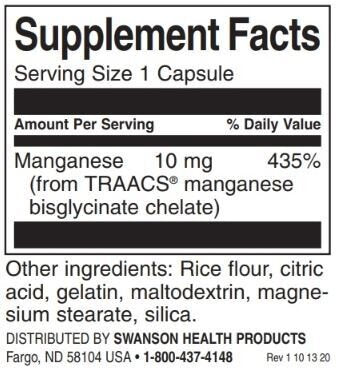 Albion kelátos mangán 10 mg - 180 kapszula