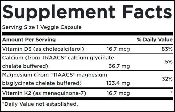 Albion Magnézium & Kalcium/D3-vitaminnal & K2 - 90 kapszula