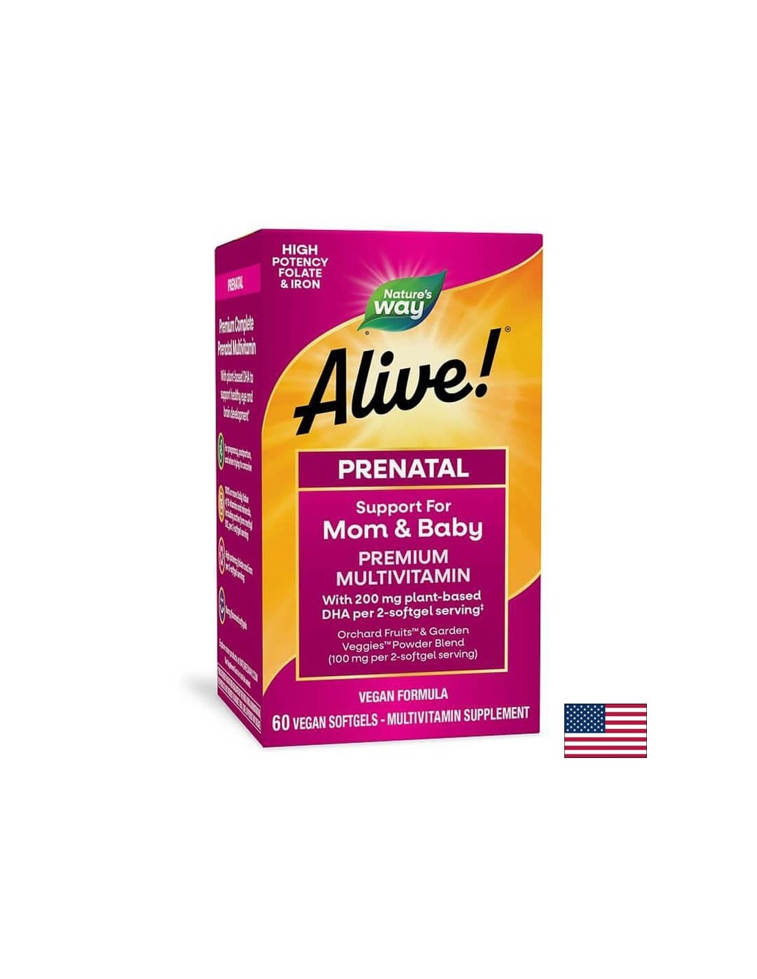 <tc>Alive</tc>! Teljes értékű terhes multivitamin | Prémium formula - 60 gélkapszula