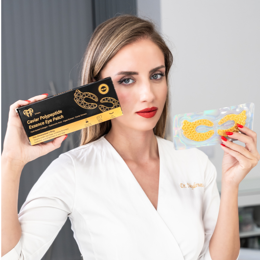 Regenerating mask with caviar, collagen and peptides for the eye area – 3 pieces - Nutra Best Europe