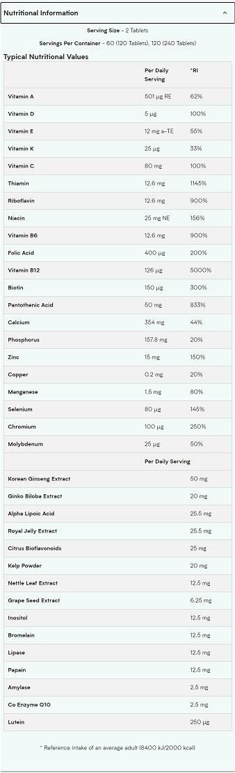 Alpha Men Super Multi Vitamin - 120 tabletta