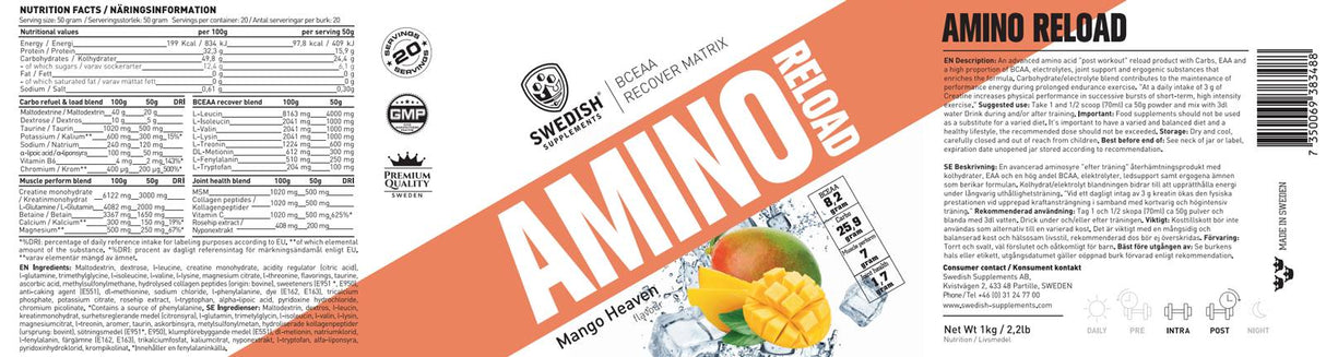 Amino Reload | BCEAA Recover Matrix - 1000 gramm