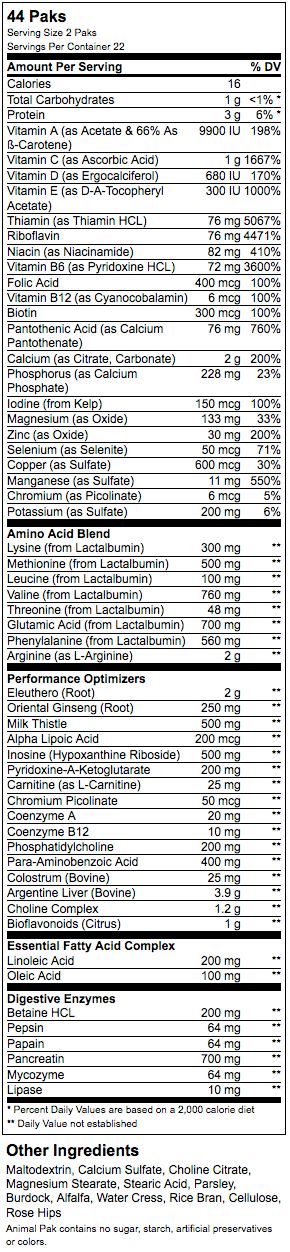 Animal Pak - 15 csomag