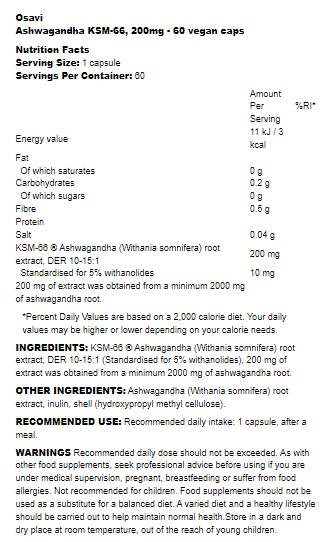 Ashwagandha KSM-66® 200 mg - 60 kapszula