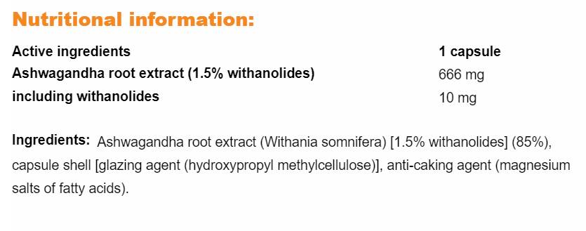 Ashwagandha Perfect 666 mg - 90 kapszula