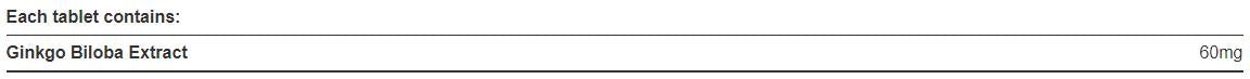 Ginkgo Biloba 60 mg - 120 Tablets - Nutra Best Europe
