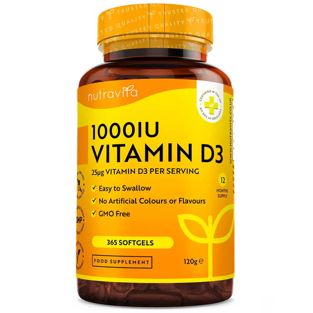 Vitamin D3 1000iu (25ug) 365 Softgels - Nutra Best Europe