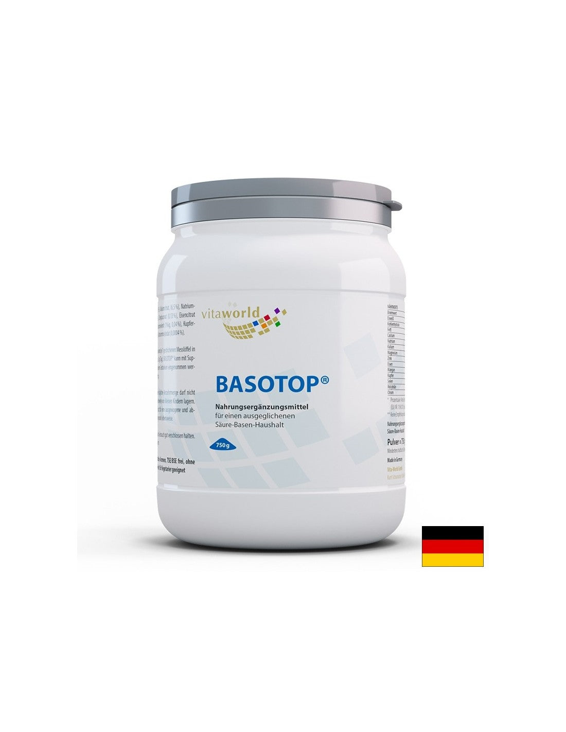 Ásványi anyagok és nyomelemek a lúg-sav egyensúlyért - BASOTOP, 750 g, por