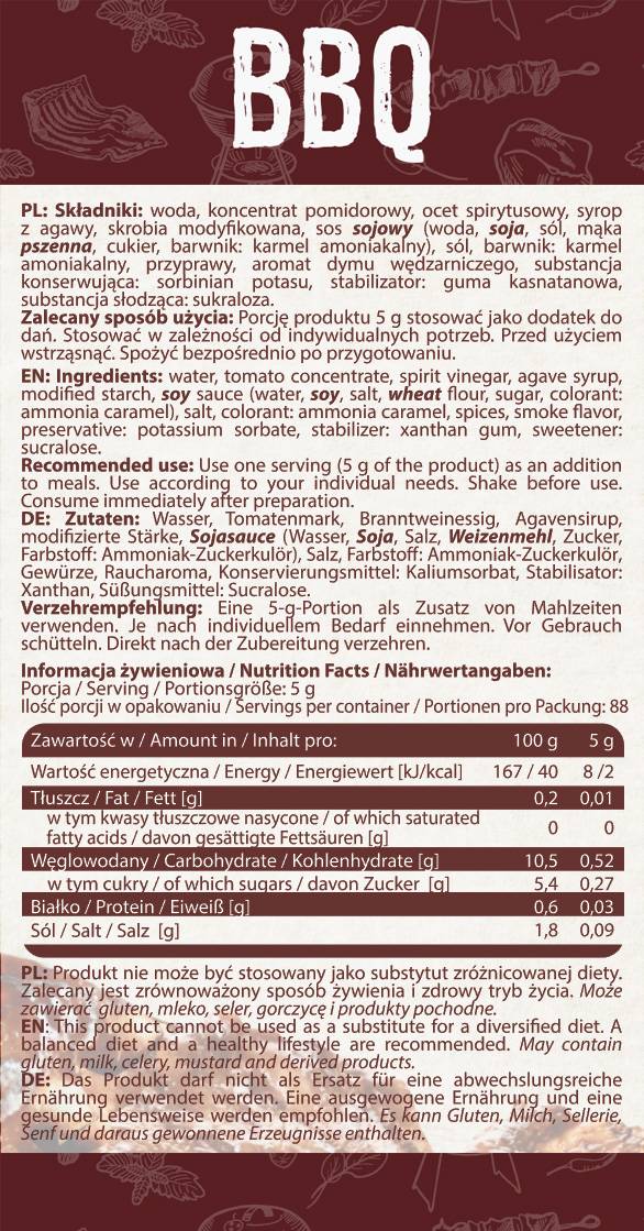 BBQ szósz | Alacsony kalóriatartalmú - 440 ml