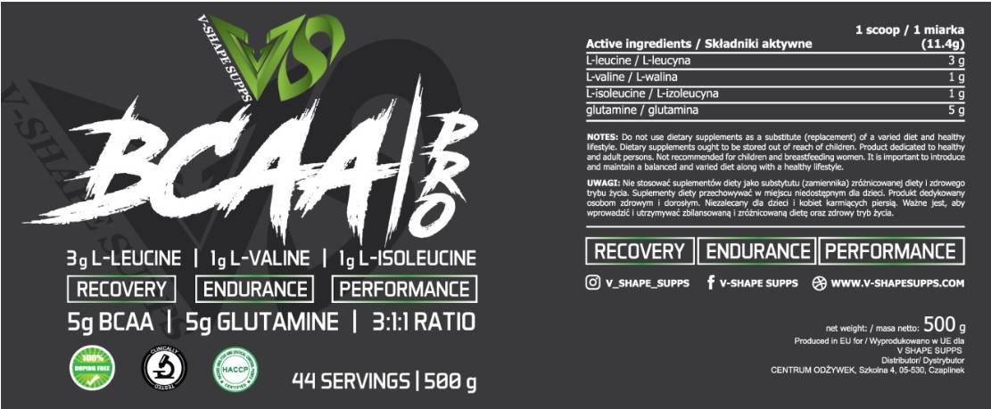 BCAA Pro 3:1:1 + L-glutamin - 300 gramm