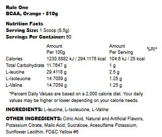 BCAA-k | 100% mikronizált 2:1:1 BCAA formula - 480 gramm